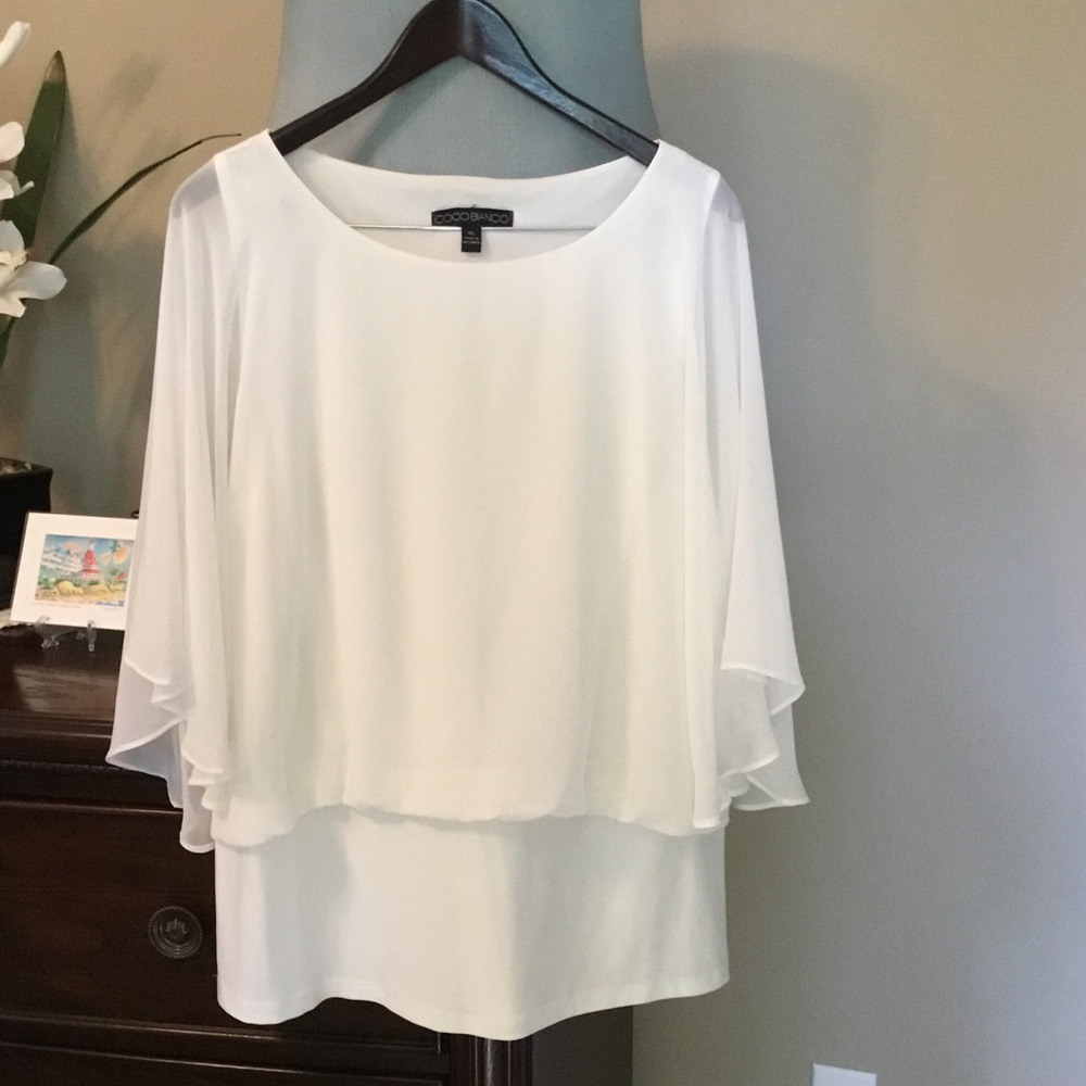 Coco Bianco-Ivory Layered Blouse